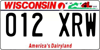 WI license plate 012XRW