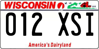 WI license plate 012XSI
