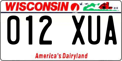 WI license plate 012XUA