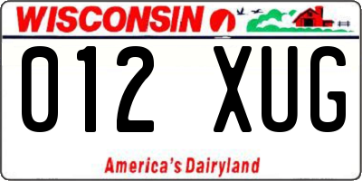 WI license plate 012XUG