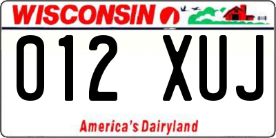 WI license plate 012XUJ