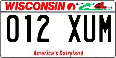 WI license plate 012XUM