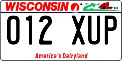 WI license plate 012XUP