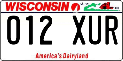 WI license plate 012XUR