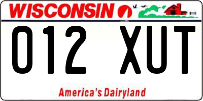 WI license plate 012XUT