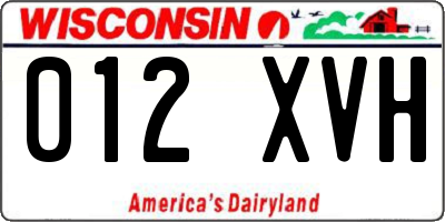 WI license plate 012XVH