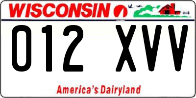 WI license plate 012XVV