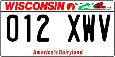 WI license plate 012XWV