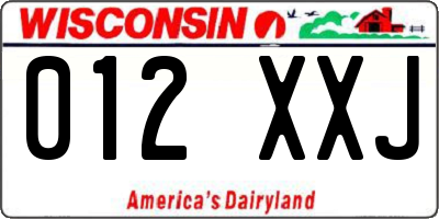 WI license plate 012XXJ