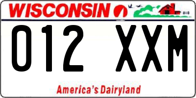 WI license plate 012XXM