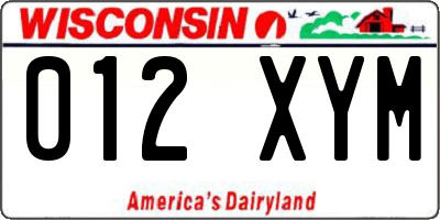 WI license plate 012XYM