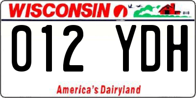 WI license plate 012YDH