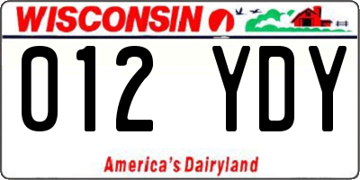 WI license plate 012YDY