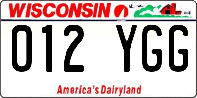 WI license plate 012YGG