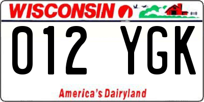 WI license plate 012YGK