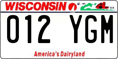 WI license plate 012YGM