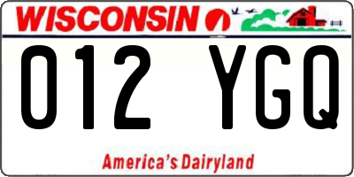 WI license plate 012YGQ