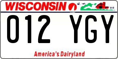 WI license plate 012YGY