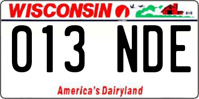 WI license plate 013NDE
