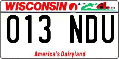 WI license plate 013NDU