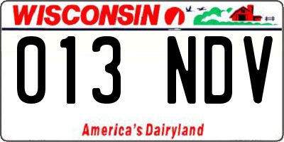 WI license plate 013NDV