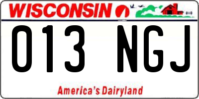 WI license plate 013NGJ