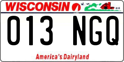WI license plate 013NGQ