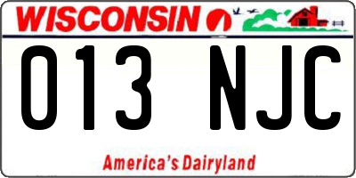 WI license plate 013NJC