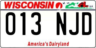 WI license plate 013NJD