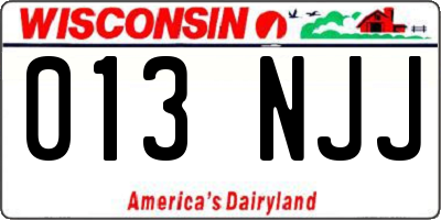 WI license plate 013NJJ