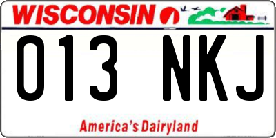 WI license plate 013NKJ