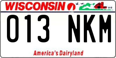 WI license plate 013NKM