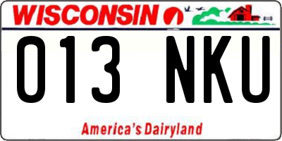 WI license plate 013NKU