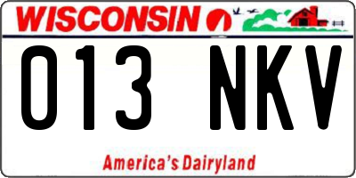 WI license plate 013NKV