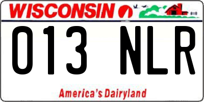 WI license plate 013NLR