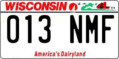 WI license plate 013NMF