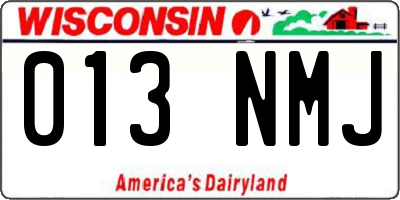WI license plate 013NMJ