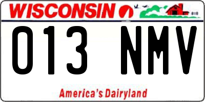 WI license plate 013NMV