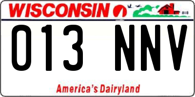 WI license plate 013NNV