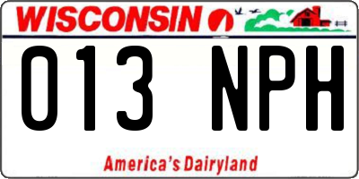 WI license plate 013NPH