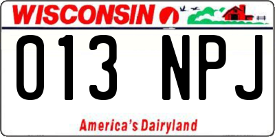 WI license plate 013NPJ