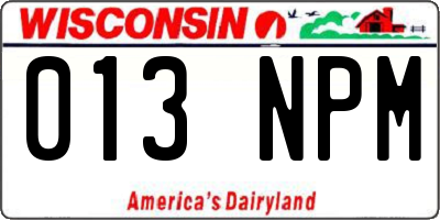 WI license plate 013NPM
