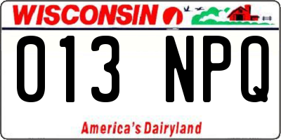 WI license plate 013NPQ