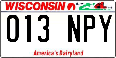 WI license plate 013NPY