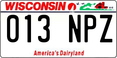 WI license plate 013NPZ