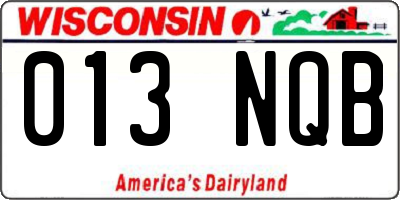 WI license plate 013NQB