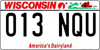 WI license plate 013NQU
