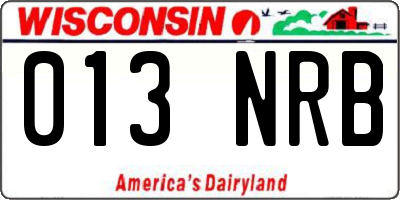 WI license plate 013NRB