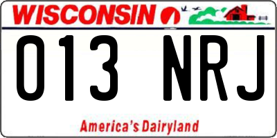 WI license plate 013NRJ