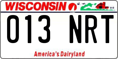 WI license plate 013NRT